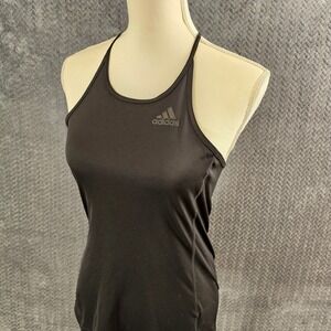 Adidas ClimaLite Black Athletic Tank Top Women Racerback Athleisure Workout